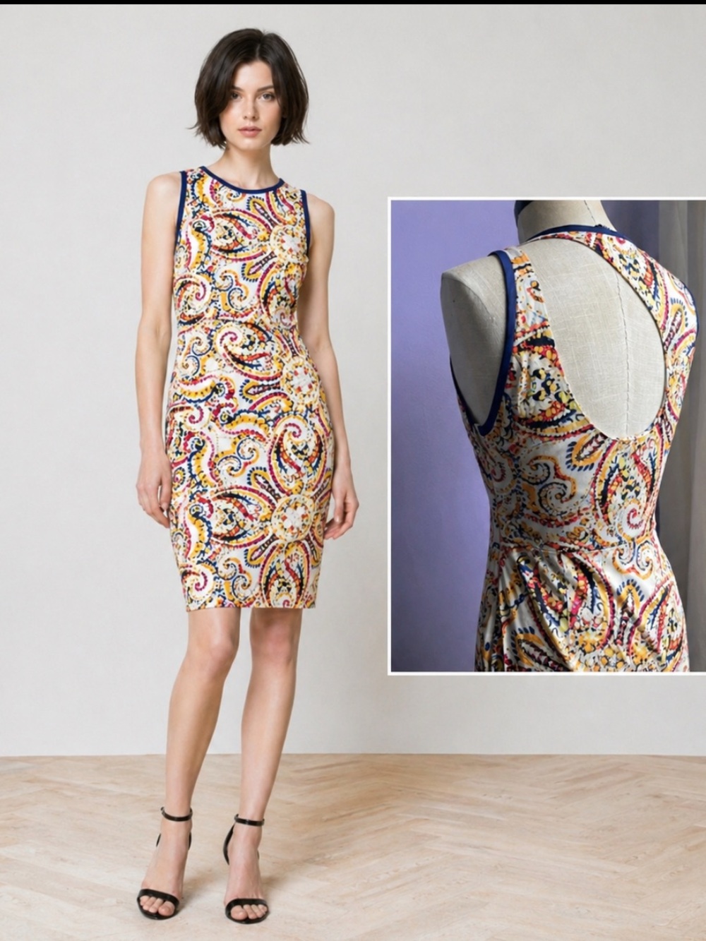 ZARA Cut Out Paisley Dress
